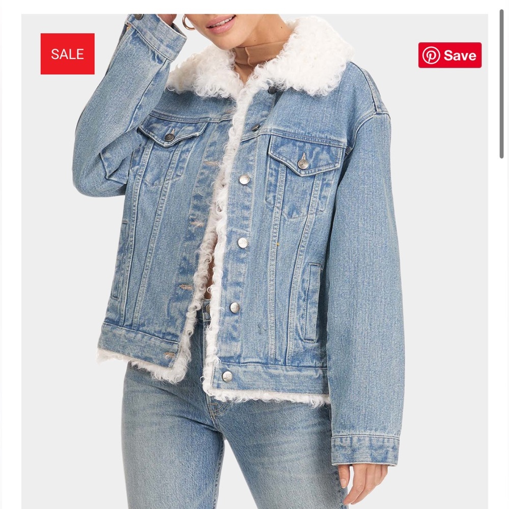 Gorski Denim Jacket with Real Fur Trim